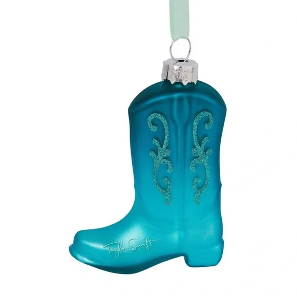 Taylor Swift Debut Boot Ornament Blue Teal Christmas Tree Holiday Collection